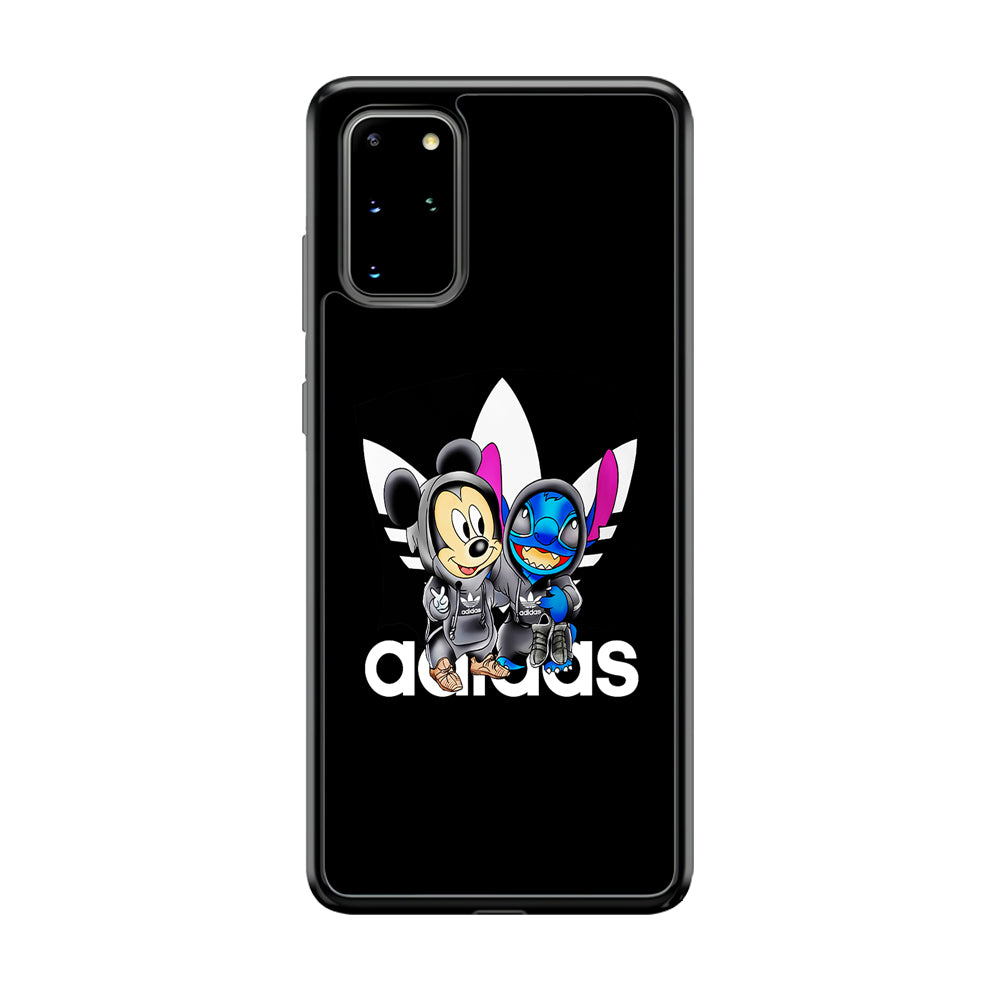 Adidas Stitch X Mickey Mouse Samsung Galaxy S20 Plus Case-Mobile Phone Case-Rubber Black (2D Case)-Altracase