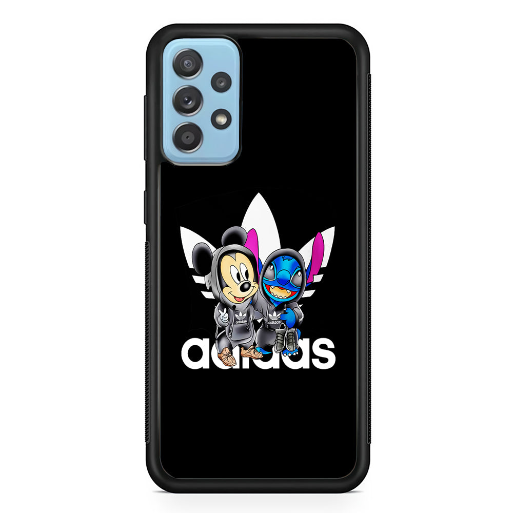 Adidas Stitch X Mickey Mouse Samsung Galaxy A72 Case-Mobile Phone Case-Rubber Black (2D Case)-Altracase