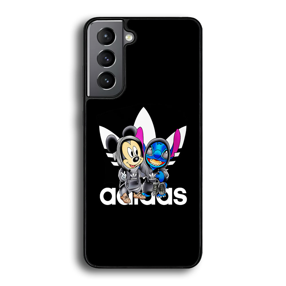 Adidas Stitch X Mickey Mouse Samsung Galaxy S22 Case-Mobile Phone Case-Rubber Black (2D Case)-Altracase