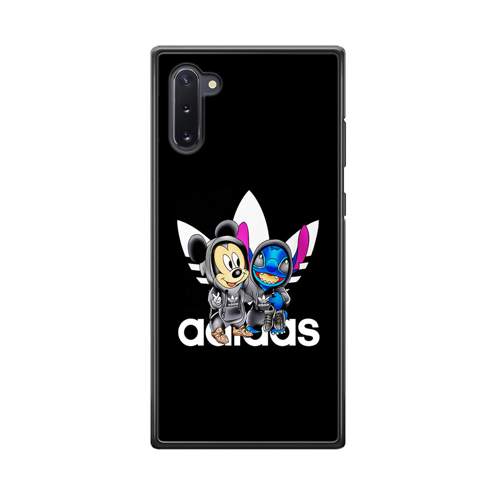 Adidas Stitch X Mickey Mouse Samsung Galaxy Note 10 Case-Mobile Phone Case-Rubber Black (2D Case)-Altracase