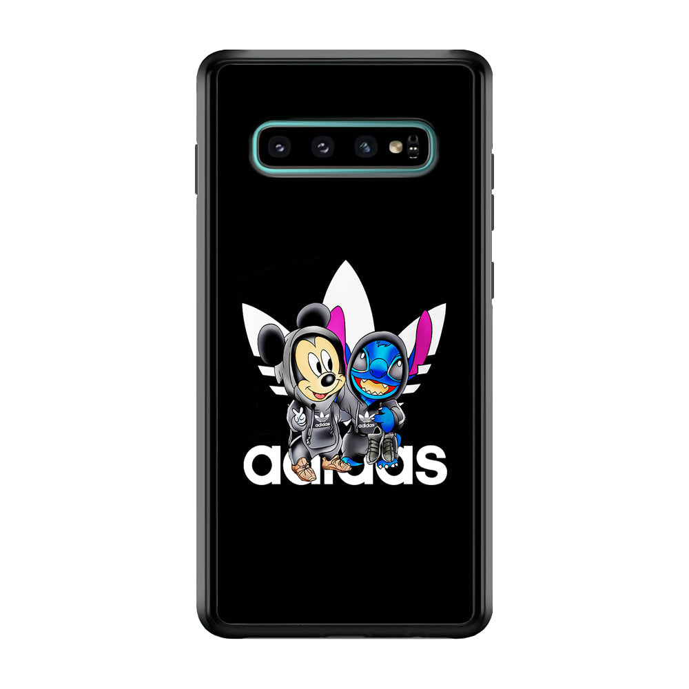 Adidas Stitch X Mickey Mouse Samsung Galaxy S10 Plus Case-Mobile Phone Case-Rubber Black (2D Case)-Altracase
