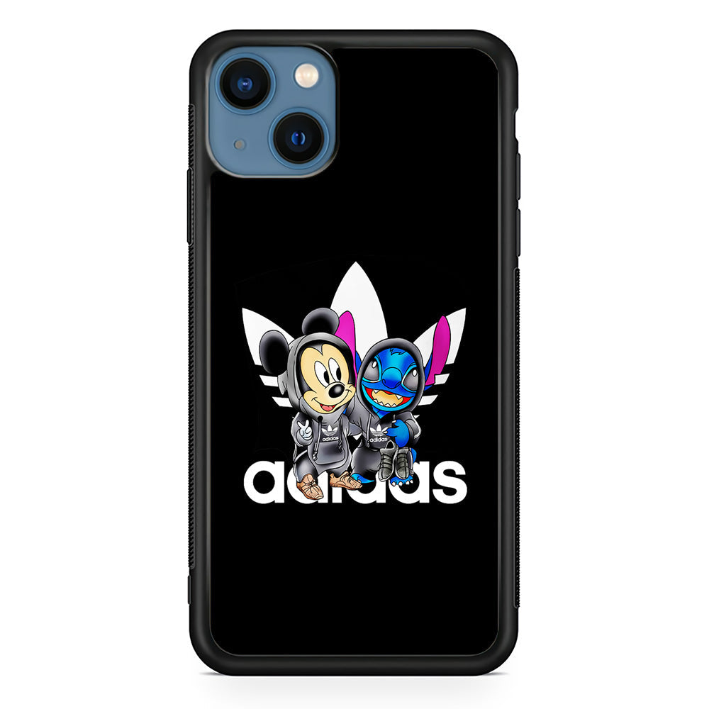Adidas Stitch X Mickey Mouse iPhone 14 Case-Mobile Phone Case-Rubber Black (2D Case)-Altracase
