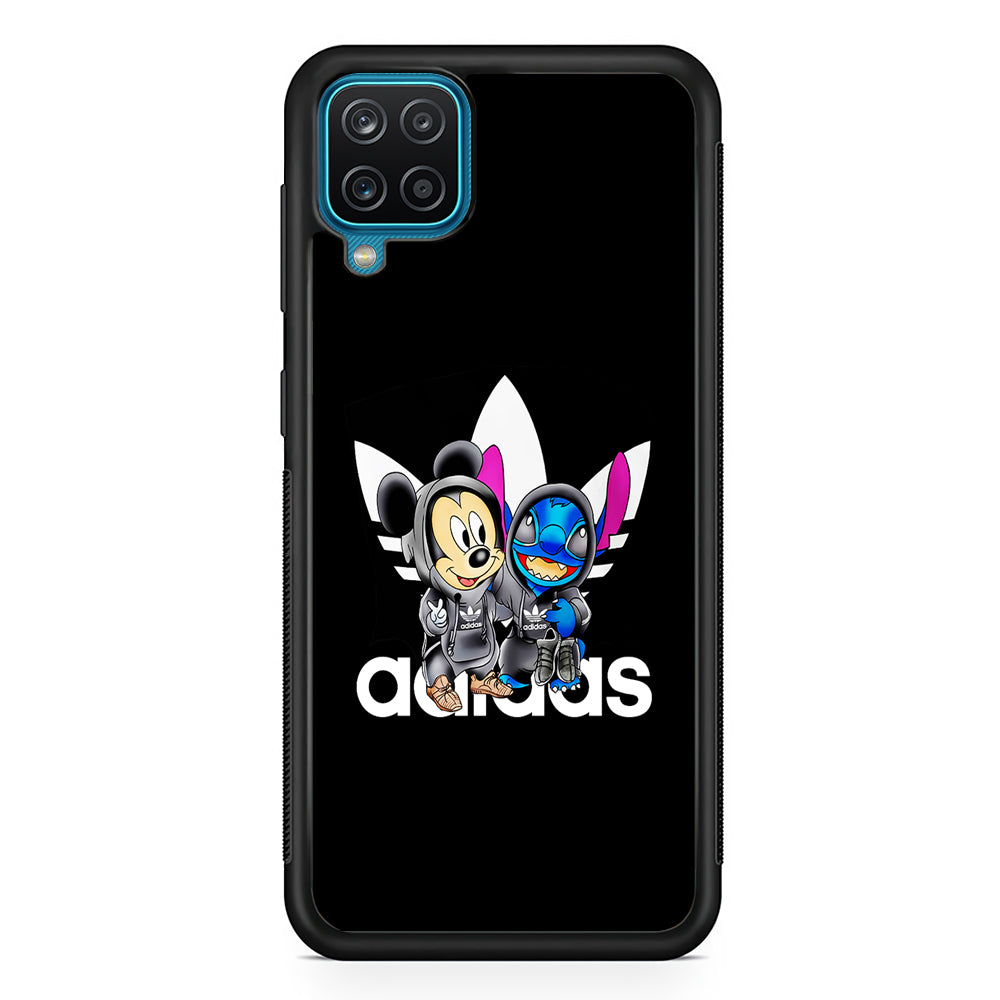 Adidas Stitch X Mickey Mouse Samsung Galaxy A12 Case-Mobile Phone Case-Rubber Black (2D Case)-Altracase