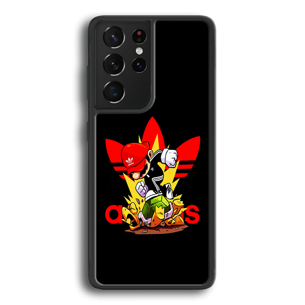 Adidas Super Mario Turtle Samsung Galaxy S22 Ultra Case-Mobile Phone Case-Rubber Black (2D Case)-Altracase