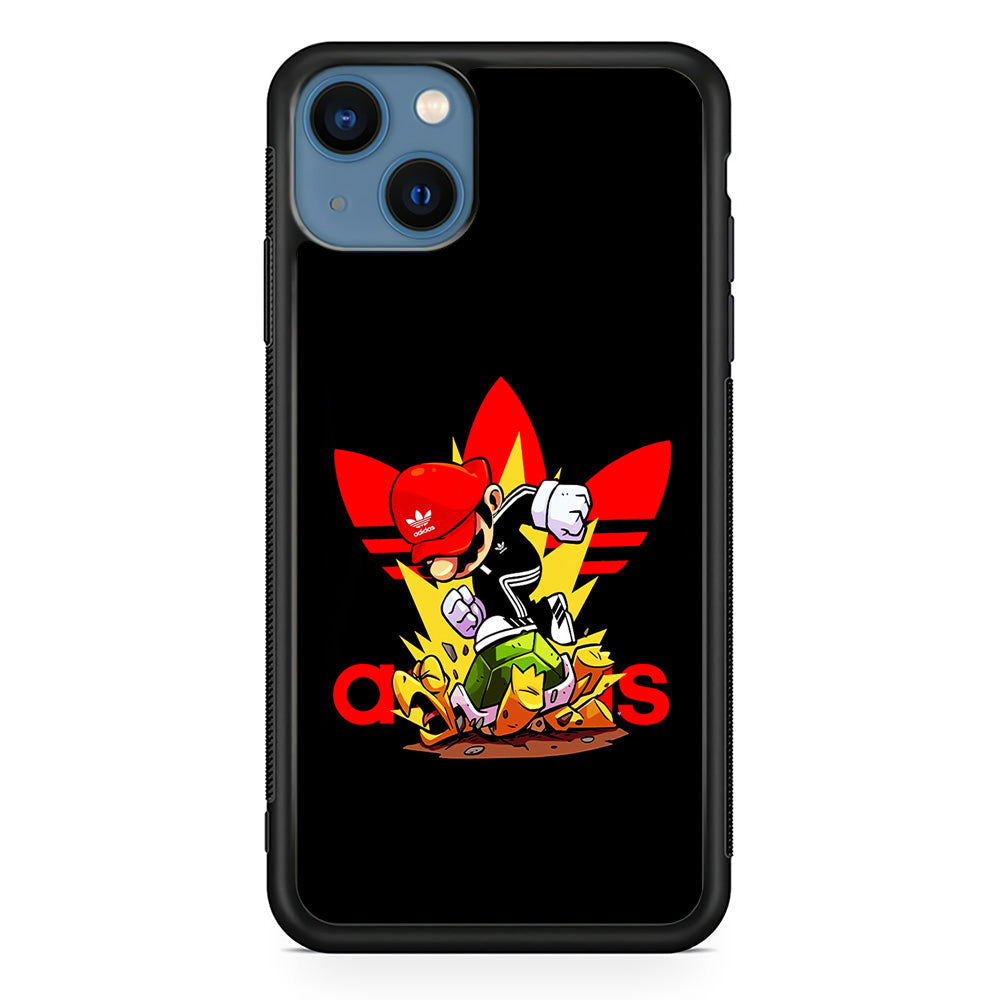 Adidas Super Mario Turtle iPhone 14 Case-Mobile Phone Case-Rubber Black (2D Case)-Altracase
