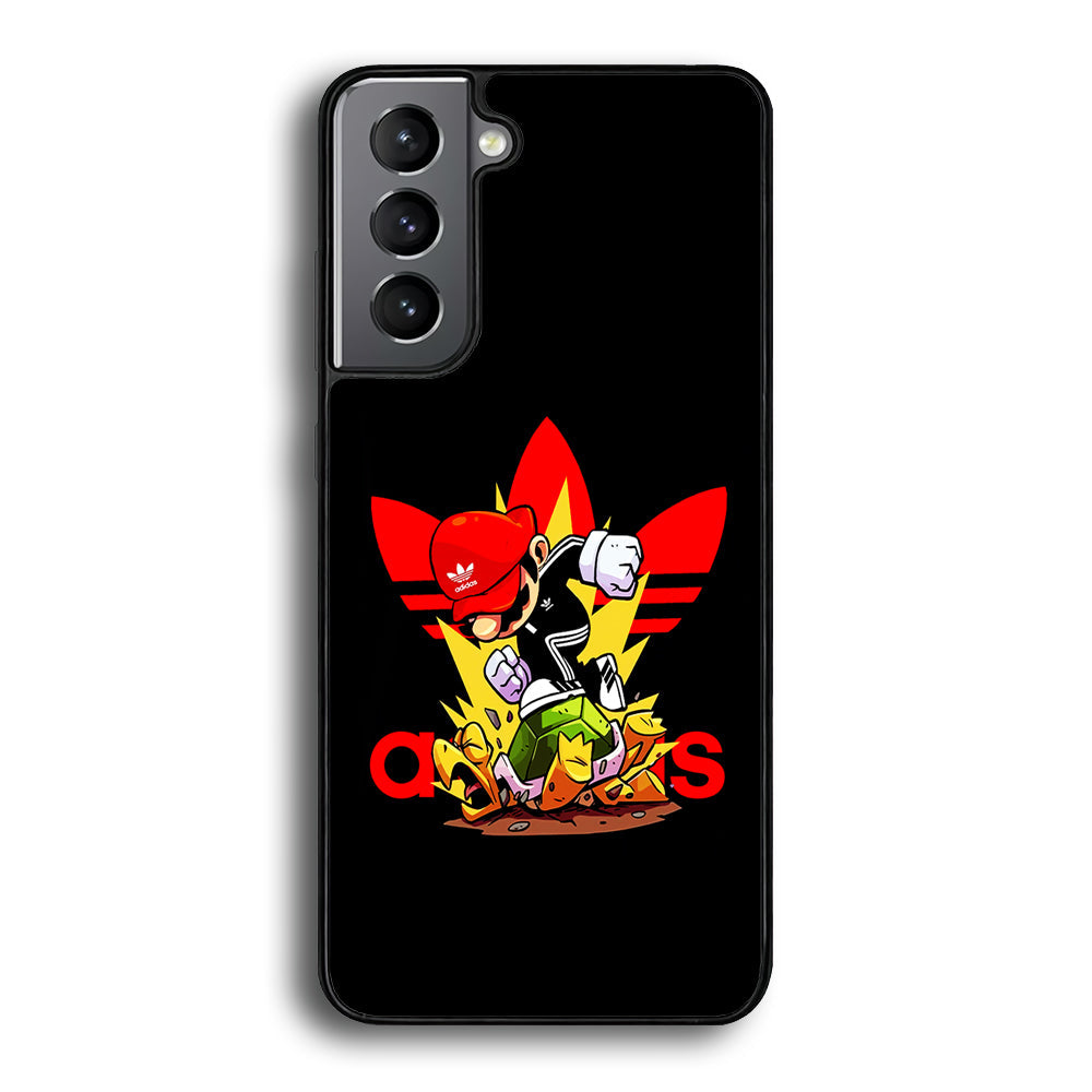 Adidas Super Mario Turtle Samsung Galaxy S22 Case-Mobile Phone Case-Rubber Black (2D Case)-Altracase