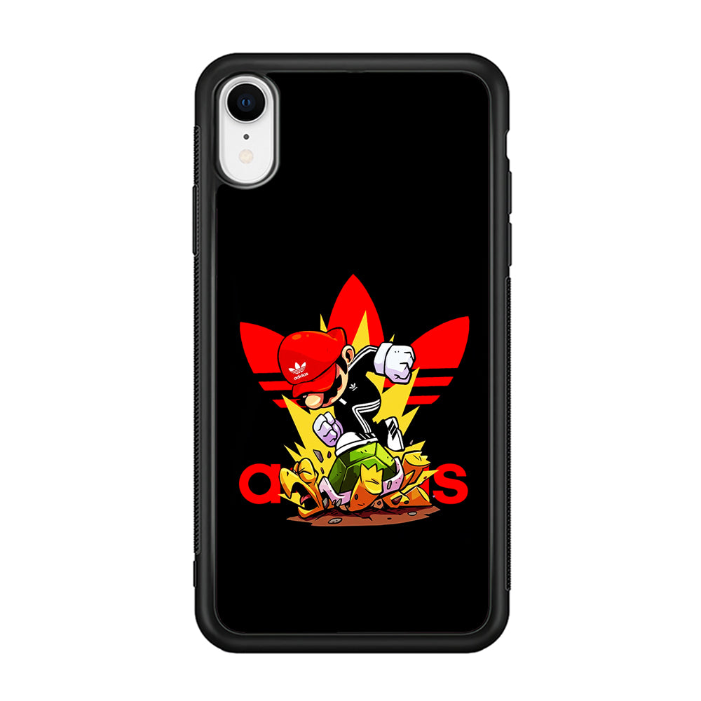 Adidas Super Mario Turtle iPhone XR Case-Mobile Phone Case-Rubber Black (2D Case)-Altracase