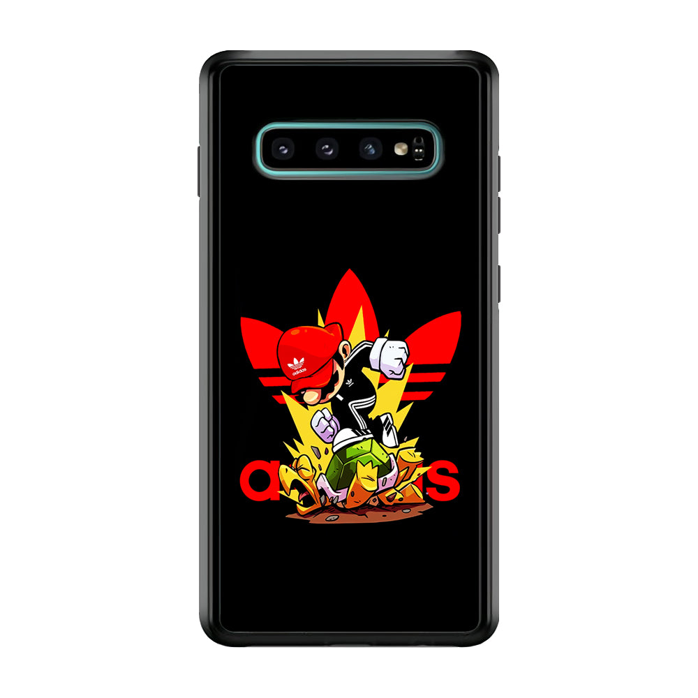 Adidas Super Mario Turtle Samsung Galaxy S10 Case-Mobile Phone Case-Rubber Black (2D Case)-Altracase