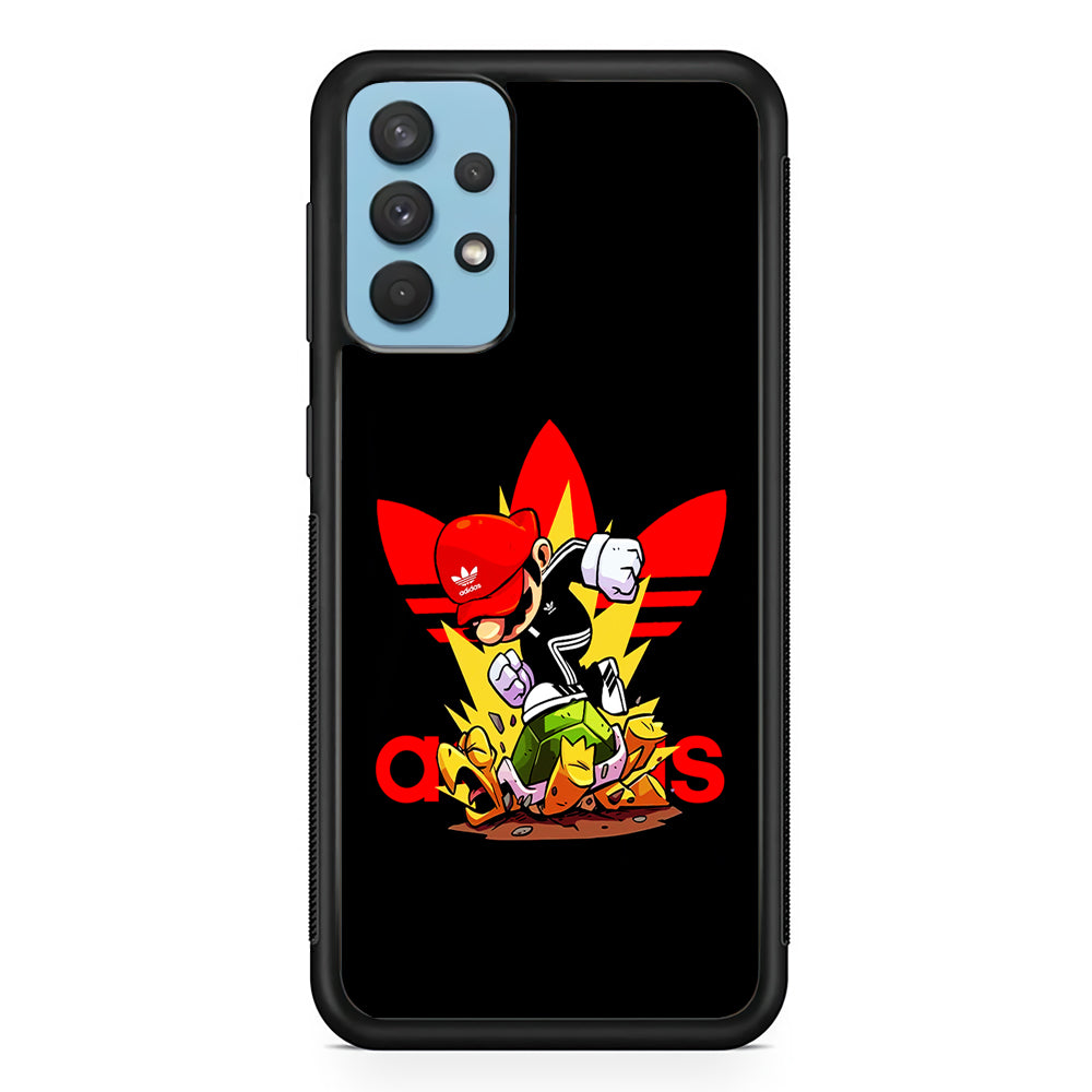 Adidas Super Mario Turtle Samsung Galaxy A32 Case-Mobile Phone Case-Rubber Black (2D Case)-Altracase