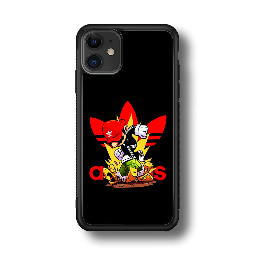Adidas Super Mario Turtle iPhone 11 Case-Mobile Phone Case-Rubber Black (2D Case)-Altracase