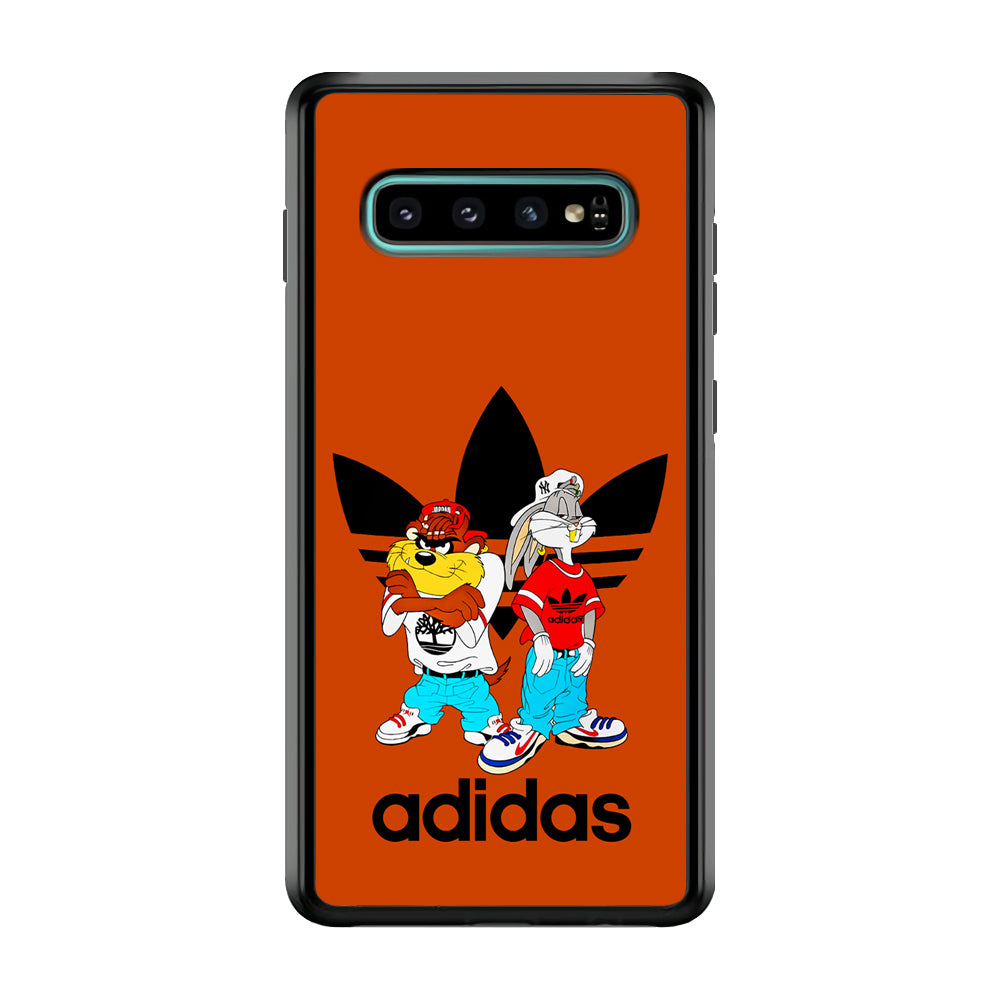Adidas Taz And Bugs Samsung Galaxy S10 Case-Mobile Phone Case-Rubber Black (2D Case)-Altracase