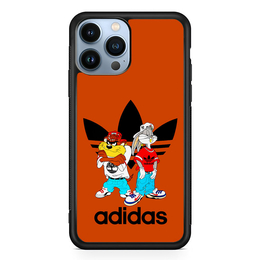 Adidas Taz And Bugs iPhone 14 Pro Max Case-Mobile Phone Case-Rubber Black (2D Case)-Altracase