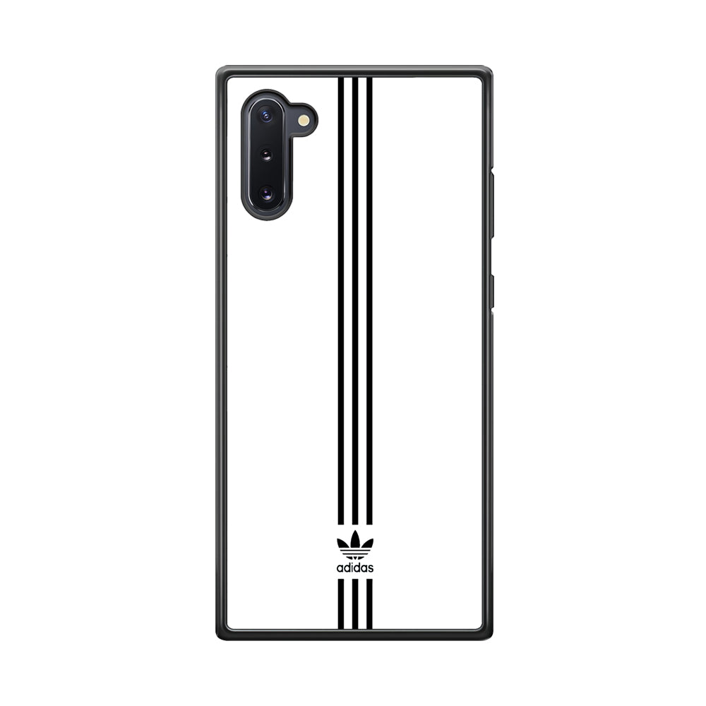 Adidas White Three Lines Samsung Galaxy Note 10 Case-Mobile Phone Case-Rubber Black (2D Case)-Altracase