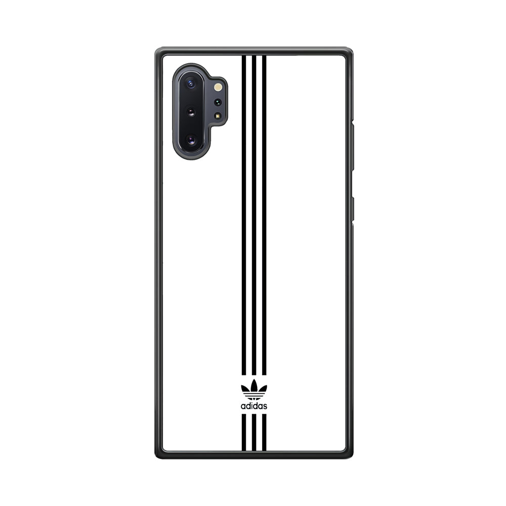 Adidas White Three Lines Samsung Galaxy Note 10 Plus Case-Mobile Phone Case-Rubber Black (2D Case)-Altracase