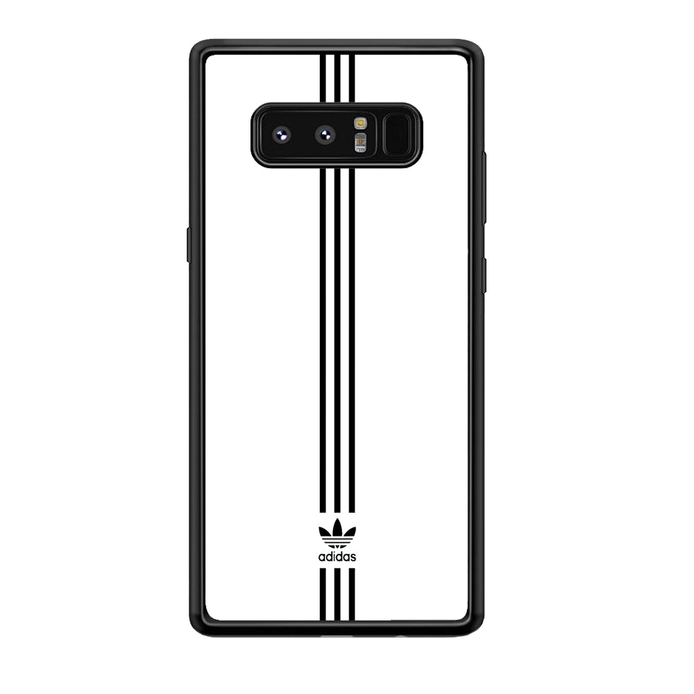Adidas White Three Lines Samsung Galaxy Note 8 Case-Mobile Phone Case-Rubber Black (2D Case)-Altracase