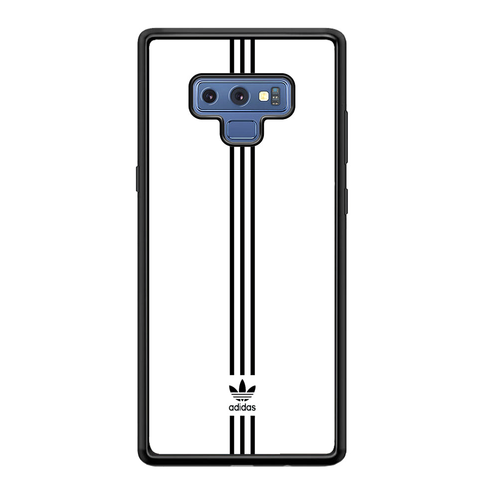Adidas White Three Lines Samsung Galaxy Note 9 Case-Mobile Phone Case-Rubber Black (2D Case)-Altracase