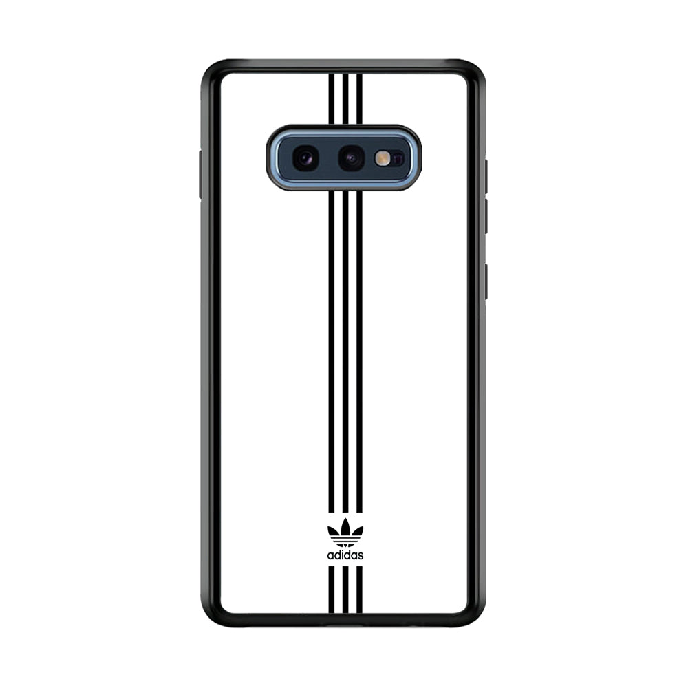 Adidas White Three Lines Samsung Galaxy S10E Case-Mobile Phone Case-Rubber Black (2D Case)-Altracase