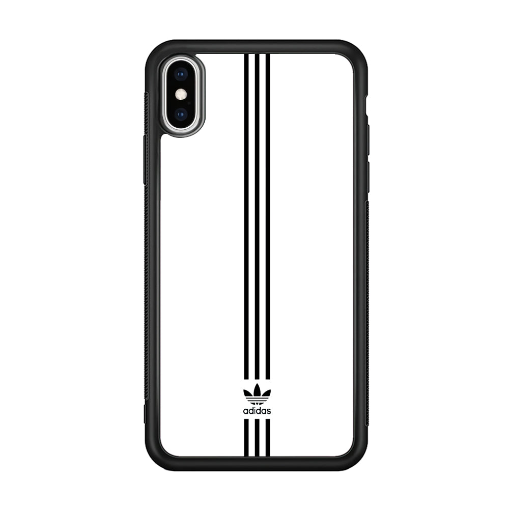 Adidas White Three Lines iPhone X Case-Mobile Phone Case-Rubber Black (2D Case)-Altracase