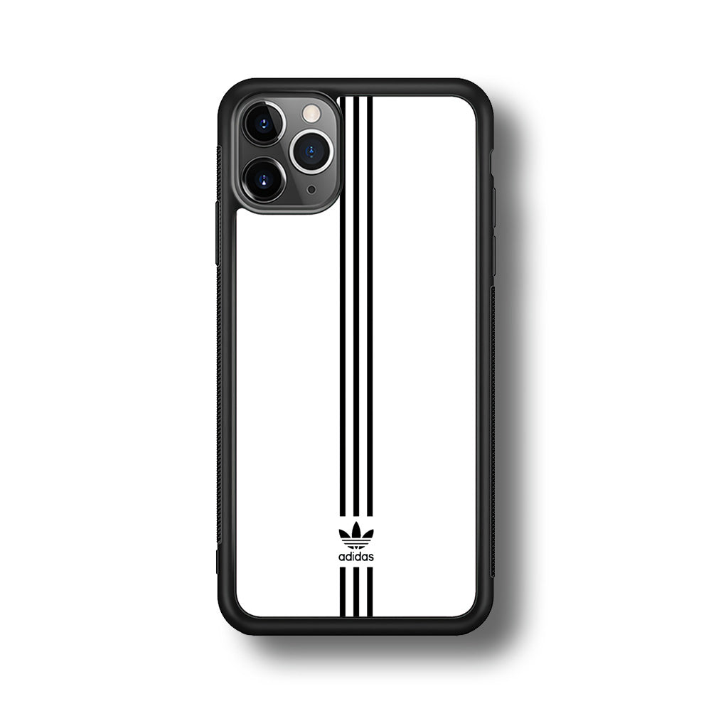 Adidas White Three Lines iPhone 11 Pro Case-Mobile Phone Case-Rubber Black (2D Case)-Altracase