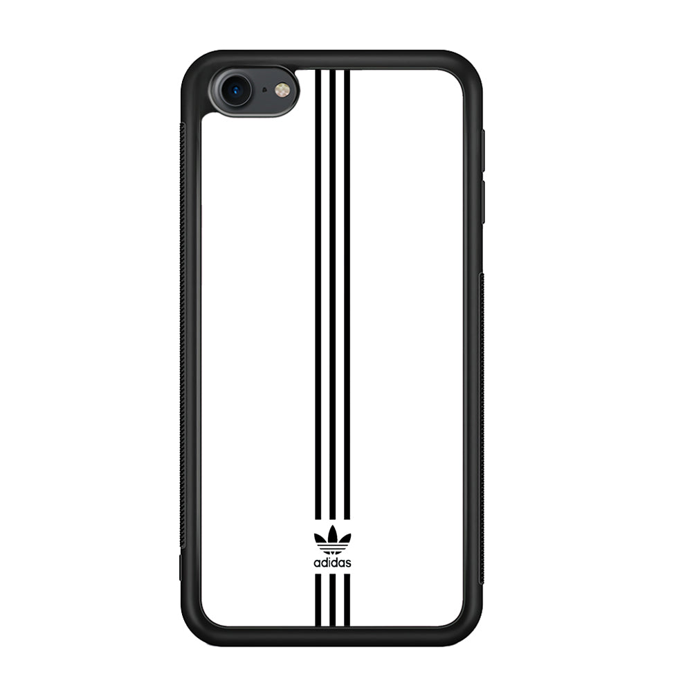 Adidas White Three Lines iPod Touch 6 Case-Mobile Phone Case-Rubber Black (2D Case)-Altracase