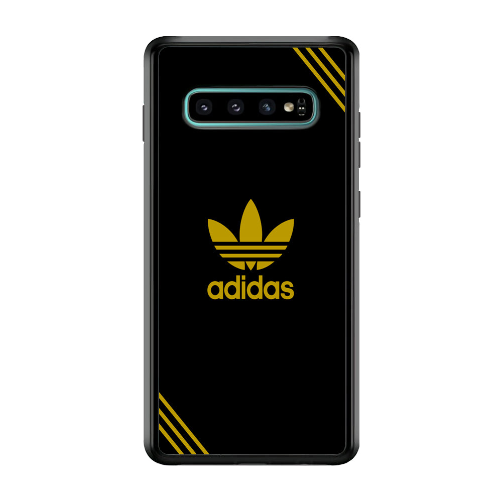 Adidas Yellow Color Samsung Galaxy S10 Plus Case-Mobile Phone Case-Rubber Black (2D Case)-Altracase