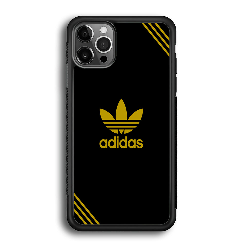 Adidas Yellow Color iPhone 12 Pro Max Case-Mobile Phone Case-Rubber Black (2D Case)-Altracase