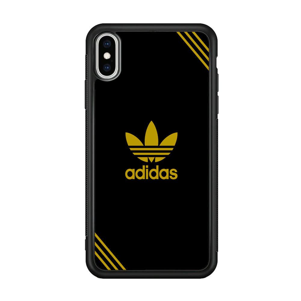 Adidas Yellow Color iPhone Xs Max Case-Mobile Phone Case-Rubber Black (2D Case)-Altracase