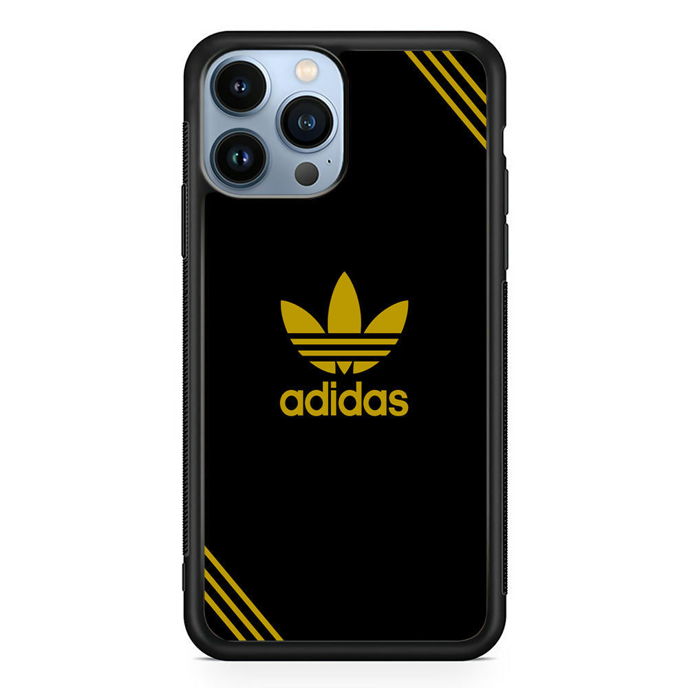 Adidas Yellow Color iPhone 15 Pro Case-Mobile Phone Case-Rubber Black (2D Case)-Altracase