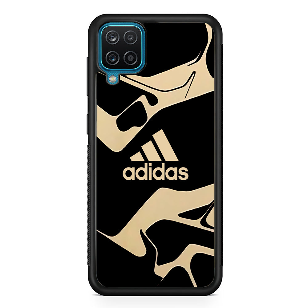 Adidas Curvature Artistic Samsung Galaxy A12 Case-Mobile Phone Case-Rubber Black (2D Case)-Altracase