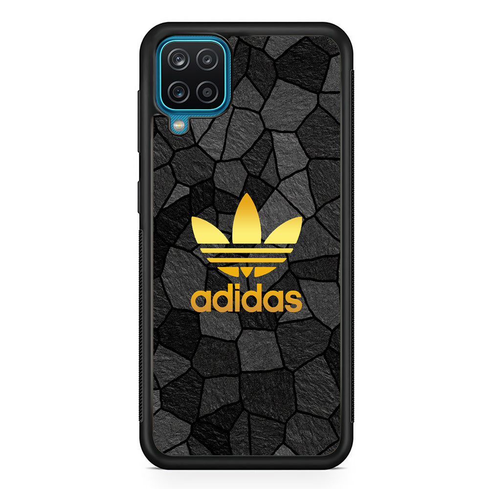 Adidas Gold Rock Patern Samsung Galaxy A12 Case-Mobile Phone Case-Rubber Black (2D Case)-Altracase