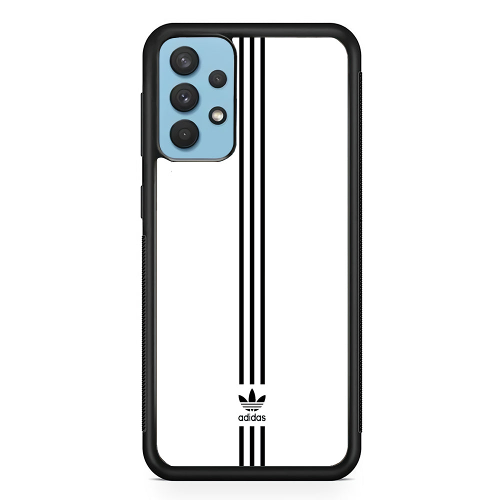 Adidas White Three Lines Samsung Galaxy A32 Case-Mobile Phone Case-Rubber Black (2D Case)-Altracase