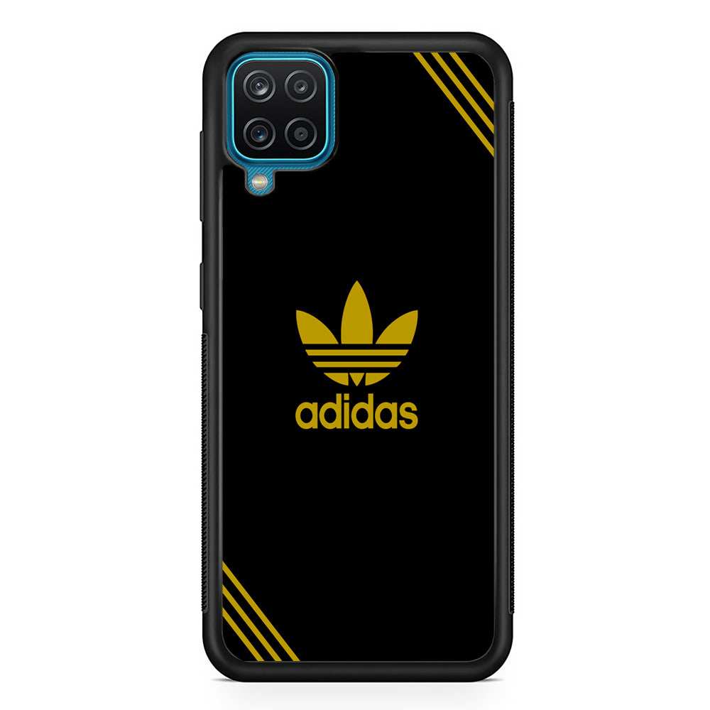 Adidas Yellow Color Samsung Galaxy A12 Case-Mobile Phone Case-Rubber Black (2D Case)-Altracase