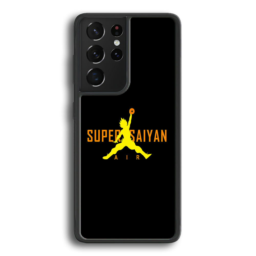 Air Super Saiyan Goku Samsung Galaxy S22 Ultra Case-Mobile Phone Case-Rubber Black (2D Case)-Altracase