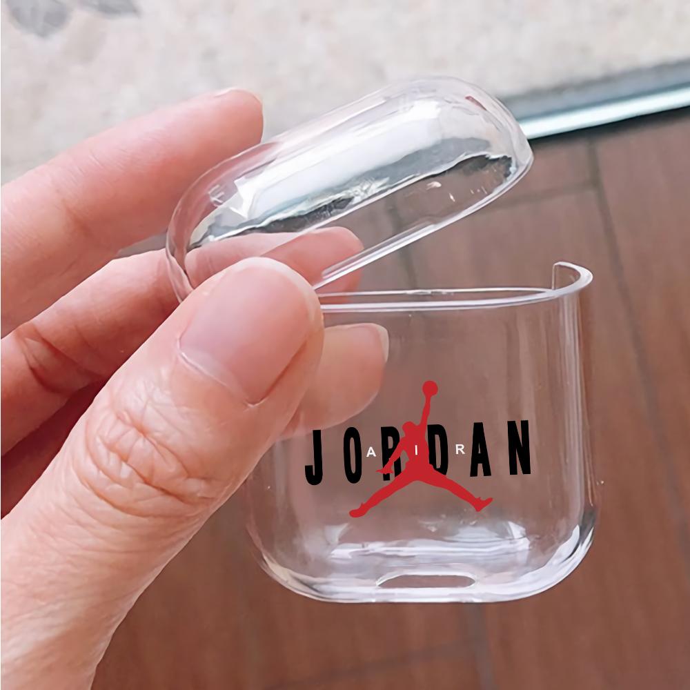 Air Jordan Logo Hard Plastic Protective Clear Case Cover For Apple Airpods-AirPod Case-Altracase