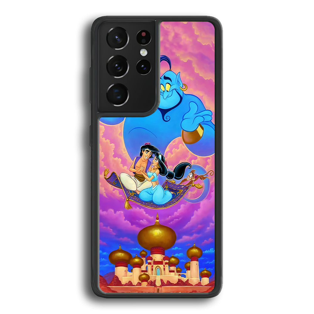 Aladdin & Jasmine Samsung Galaxy S21 Ultra Case-Phone Case-Rubber Black (2D Case)-Altracase