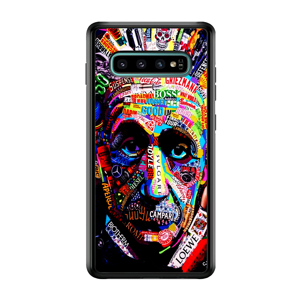 Albert Einstein Abstract Samsung Galaxy S10 Case-Phone Case-Rubber White (2D Case)-Altracase