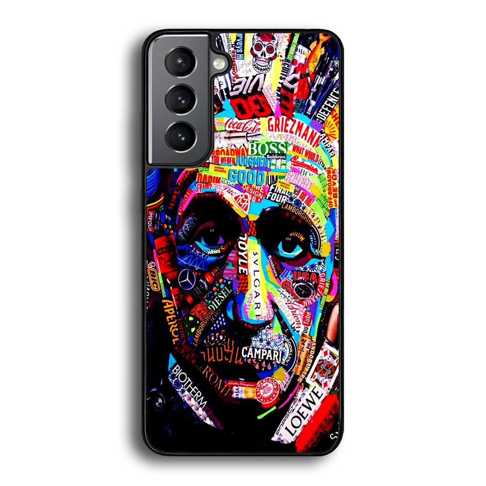 Albert Einstein Abstract Samsung Galaxy S21 Plus Case-Phone Case-Rubber Black (2D Case)-Altracase