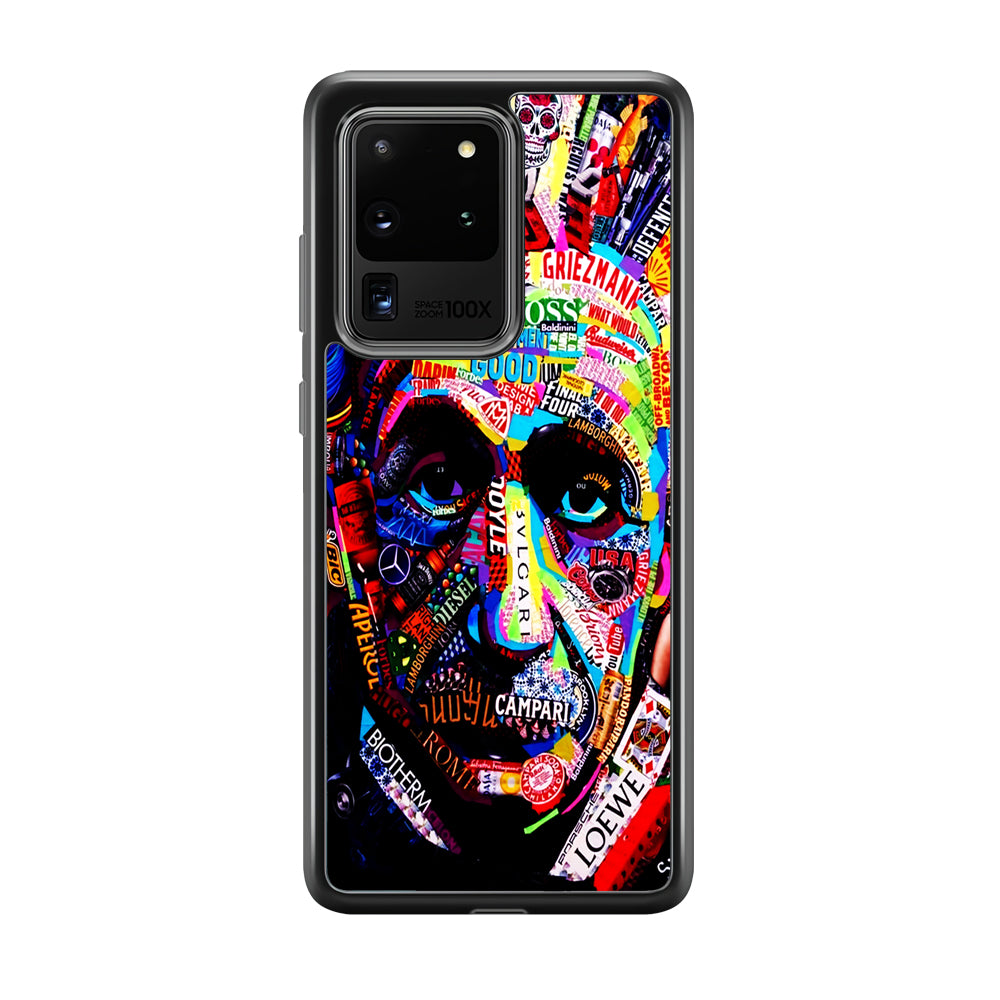 Albert Einstein Abstract Samsung Galaxy S20 Ultra Case-Phone Case-Rubber Black (2D Case)-Altracase
