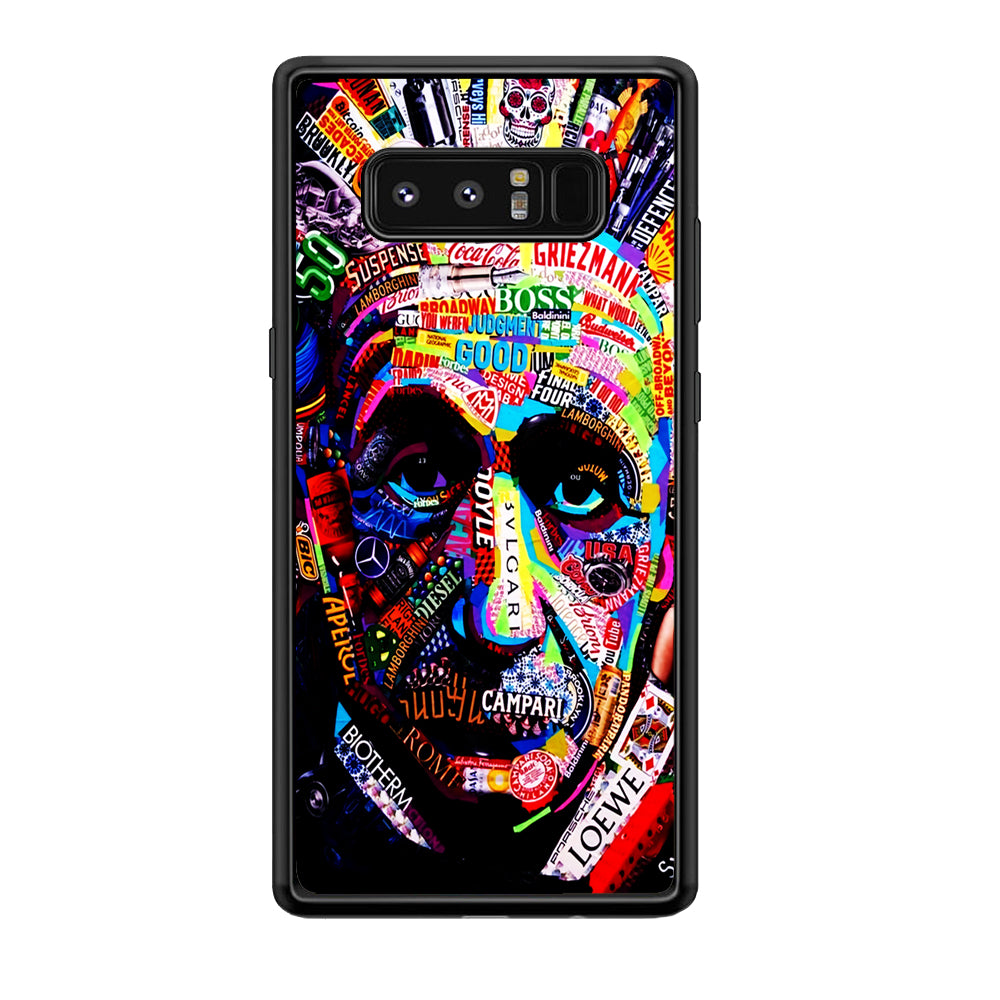 Albert Einstein Abstract Samsung Galaxy Note 8 Case-Phone Case-Rubber Black (2D Case)-Altracase