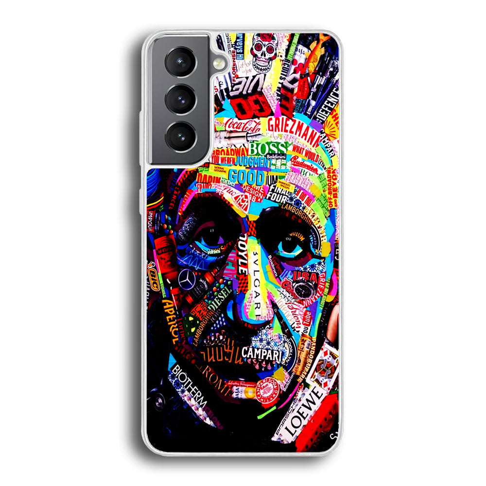 Albert Einstein Abstract Samsung Galaxy S23 Plus Case-Phone Case-Rubber White (2D Case)-Altracase