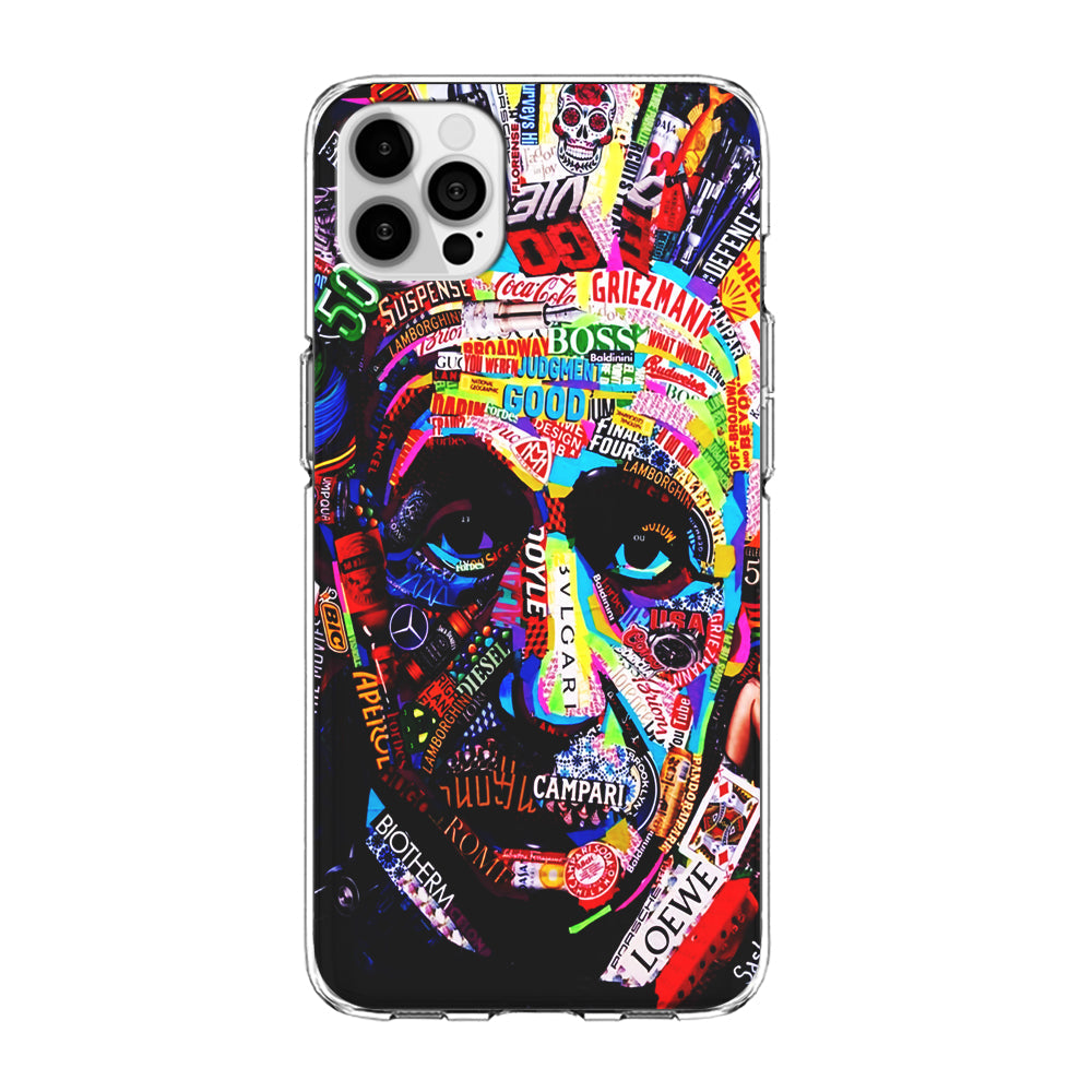 Albert Einstein Abstract iPhone 14 Pro Case-Phone Case-Clear Soft Case-Altracase