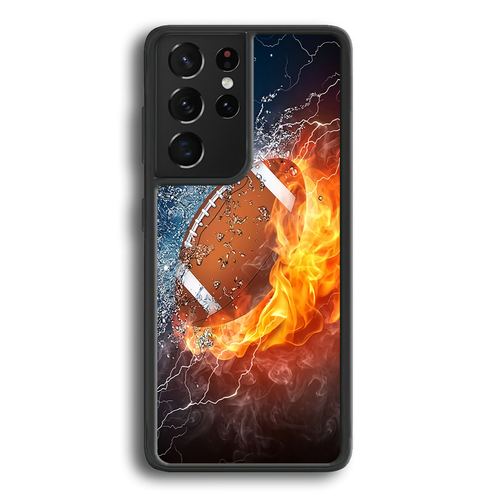 American Football Ball Cool Art Samsung Galaxy S25 Ultra Case-Phone Case-Rubber Black (2D Case)-Altracase