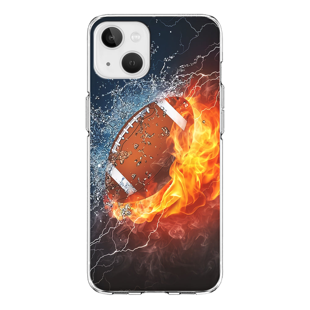 American Football Ball Cool Art iPhone 14 Case-Phone Case-Clear Soft Case-Altracase