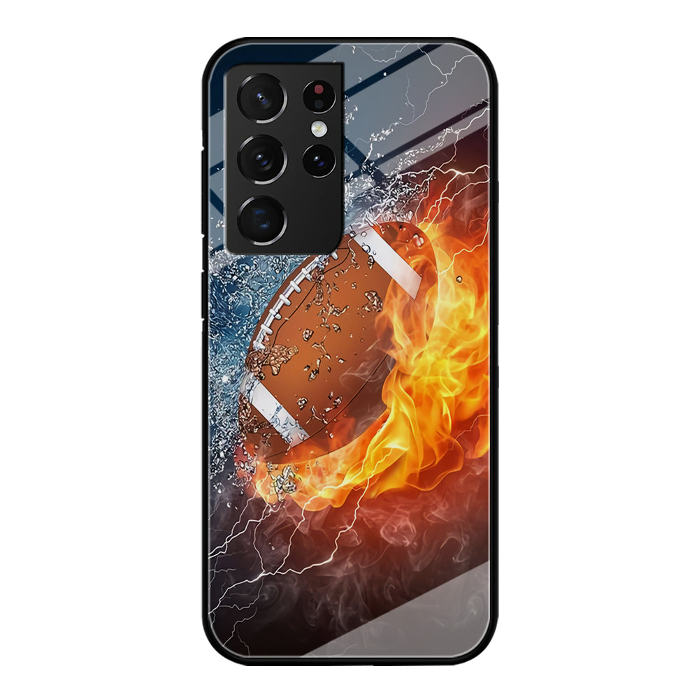 American Football Ball Cool Art Samsung Galaxy S22 Ultra Case-Phone Case-Tempered Glass Case-Altracase
