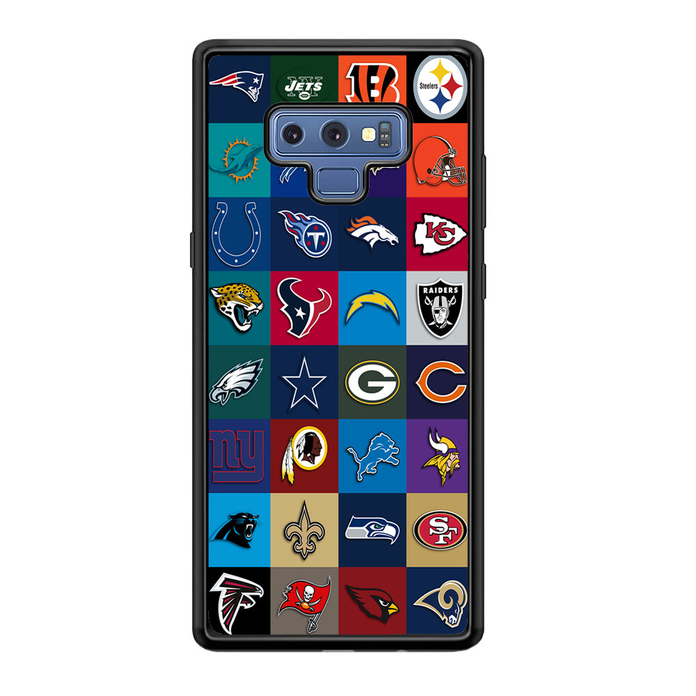 American Football Teams NFL Samsung Galaxy Note 9 Case-Phone Case-Rubber Black (2D Case)-Altracase