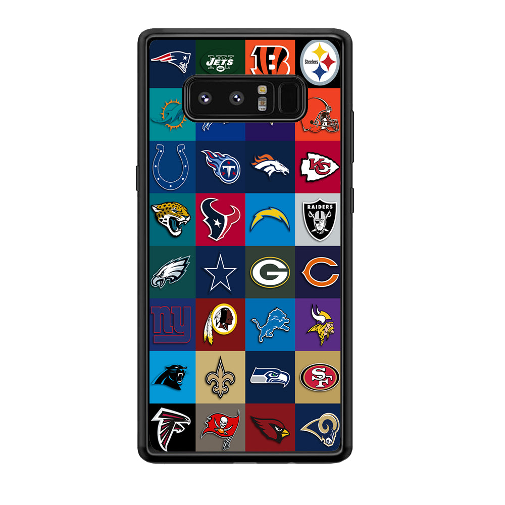 American Football Teams NFL Samsung Galaxy Note 8 Case-Phone Case-Rubber Black (2D Case)-Altracase