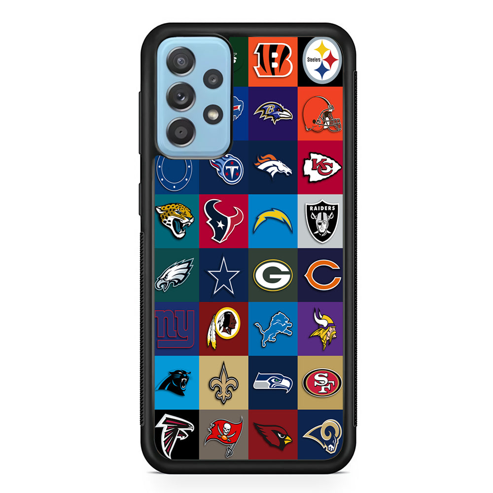 American Football Teams NFL Samsung Galaxy A52 Case-Phone Case-Rubber Black (2D Case)-Altracase