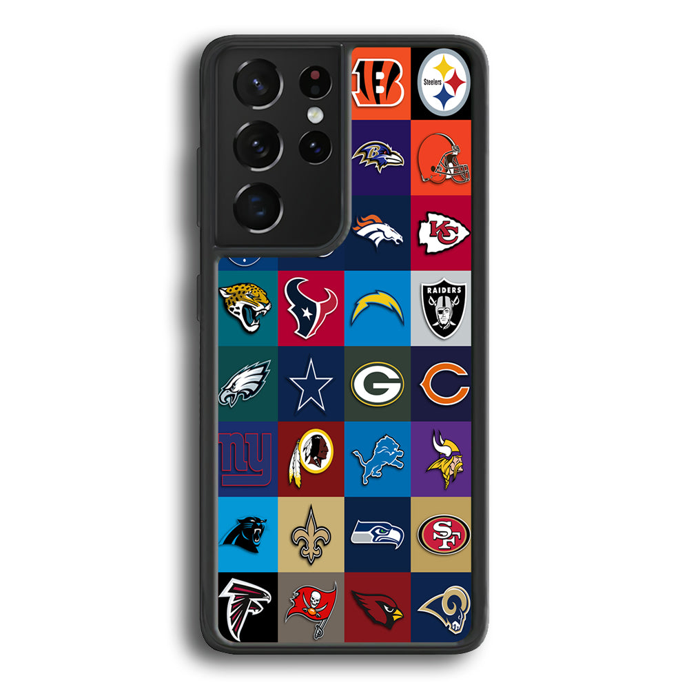 American Football Teams NFL Samsung Galaxy S21 Ultra Case-Phone Case-Rubber Black (2D Case)-Altracase
