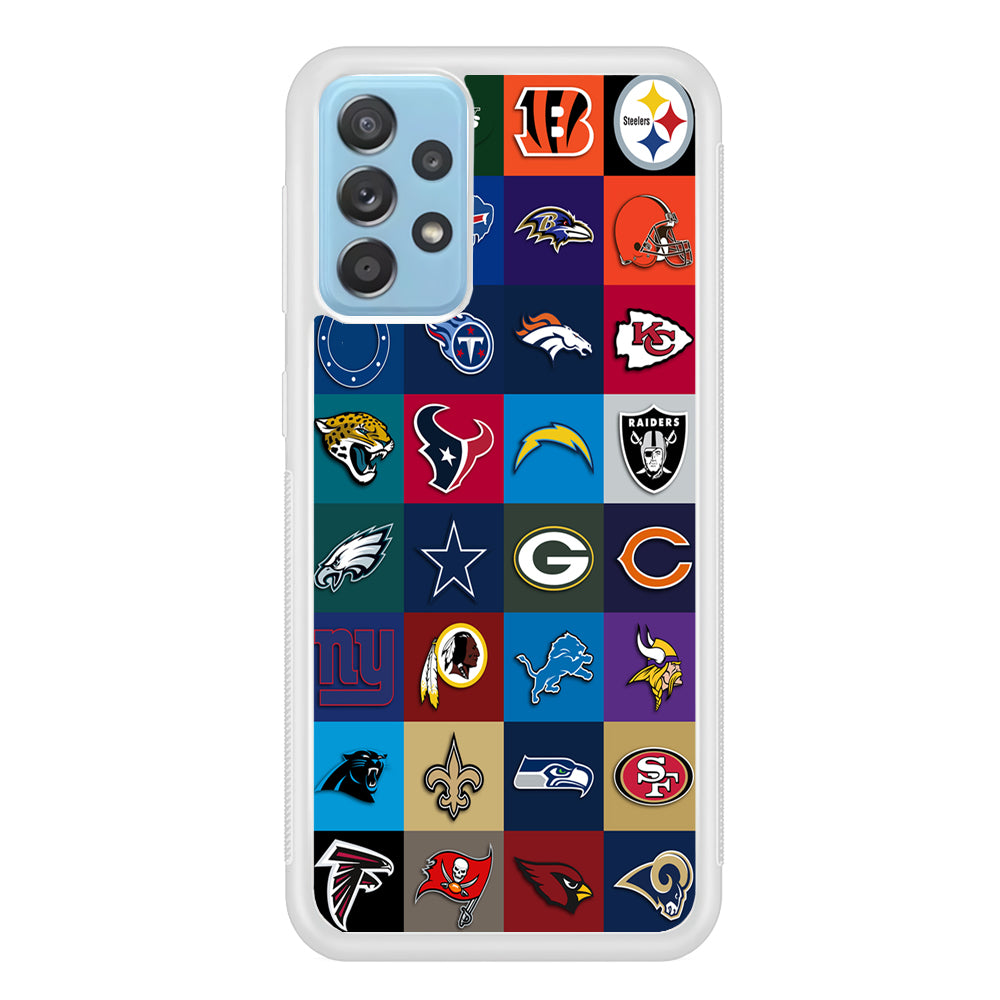 American Football Teams NFL Samsung Galaxy A52 Case-Phone Case-Rubber White (2D Case)-Altracase