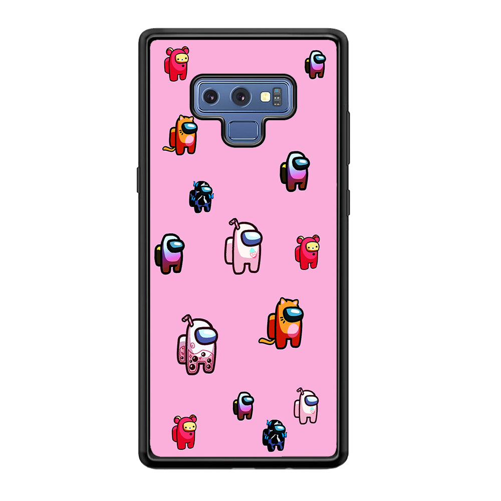 Among Us Cute Pink Samsung Galaxy Note 9 Case-Phone Case-Rubber Black (2D Case)-Altracase